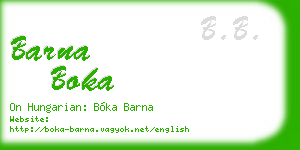 barna boka business card