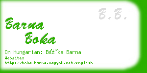 barna boka business card